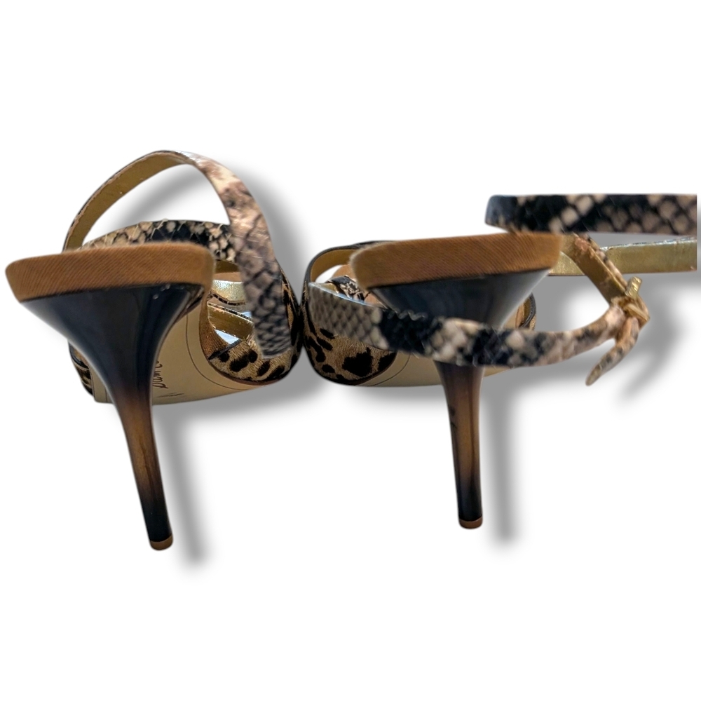 SAM EDELMAN Aly Leopard Print Strappy Heeled Sandals, Size 8 - Picture 3 of 10